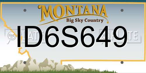 ID6S649 Montana License Plate
