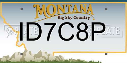 ID7C8P Montana License Plate