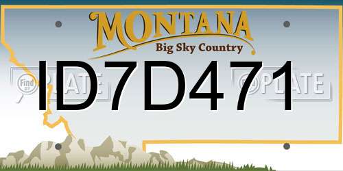 ID7D471 Montana License Plate