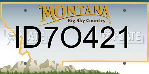 ID7O421 Montana License Plate