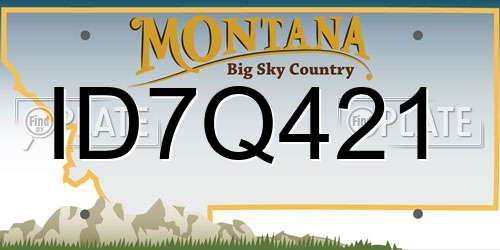 ID7Q421 Montana License Plate