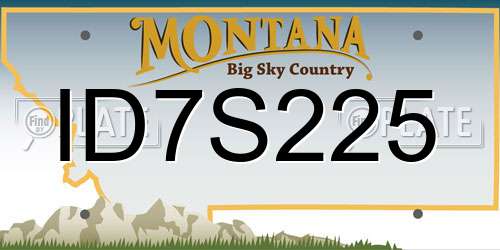 ID7S225 Montana License Plate