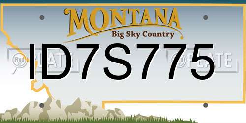 ID7S775 Montana License Plate