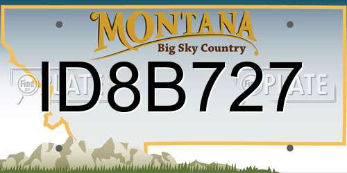 ID8B727 Montana License Plate