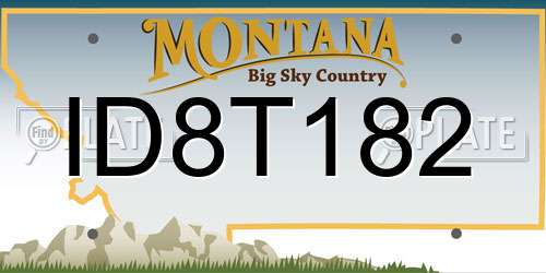 ID8T182 Montana License Plate