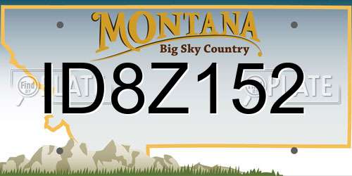 ID8Z152 Montana License Plate