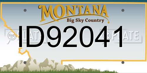 ID92041 Montana License Plate