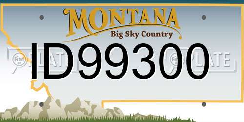 ID99300 Montana License Plate