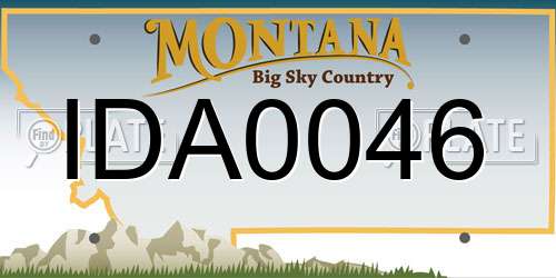 IDA0046 Montana License Plate