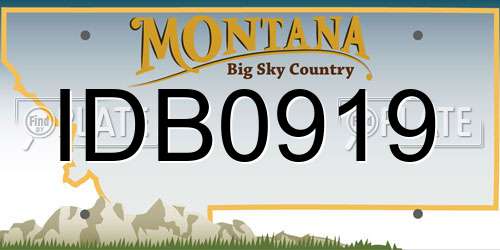 IDB0919 Montana License Plate