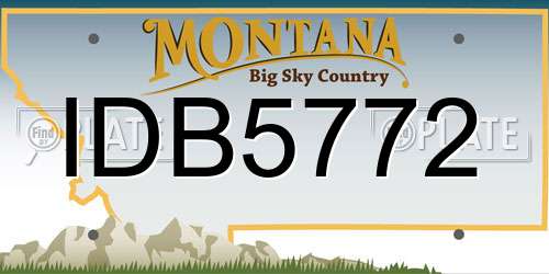 IDB5772 Montana License Plate