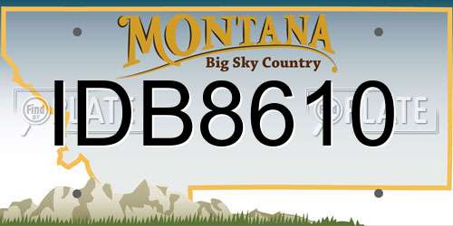 IDB8610 Montana License Plate