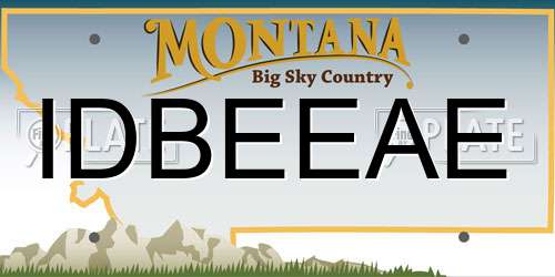 IDBEEAE Montana License Plate