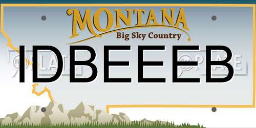 IDBEEEB Montana License Plate
