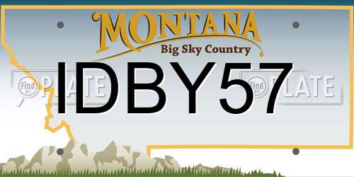 IDBY57 Montana License Plate