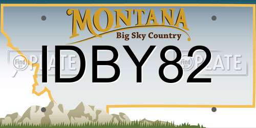 IDBY82 Montana License Plate