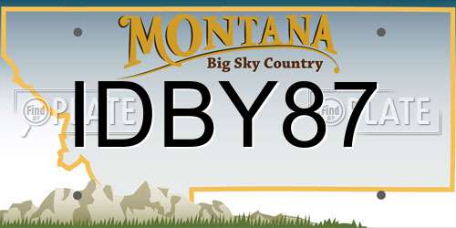 IDBY87 Montana License Plate