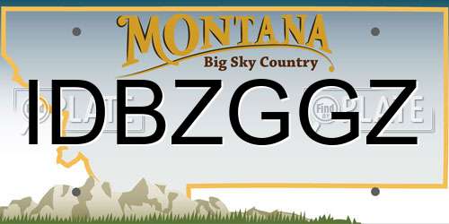 IDBZGGZ Montana License Plate