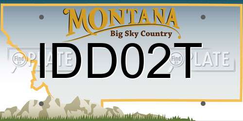 IDD02T Montana License Plate