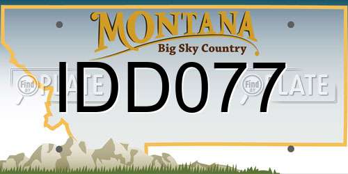 IDD077 Montana License Plate