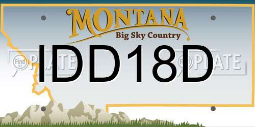 IDD18D Montana License Plate