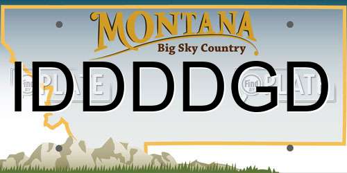 IDDDDGD Montana License Plate