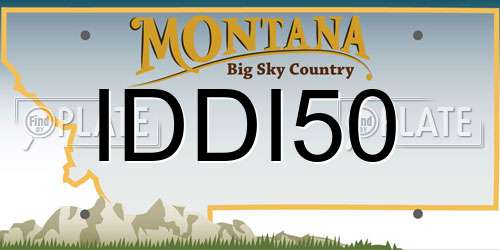 IDDI50 Montana License Plate