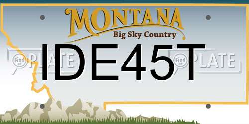 IDE45T Montana License Plate