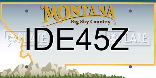 IDE45Z Montana License Plate