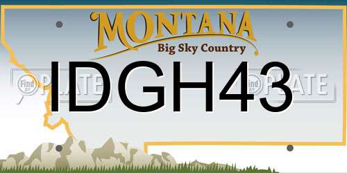 IDGH43 Montana License Plate