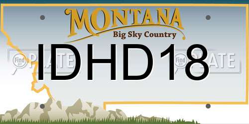 IDHD18 Montana License Plate