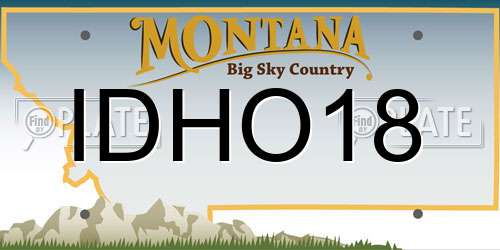 IDHO18 Montana License Plate