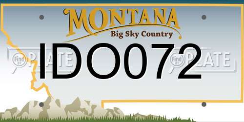 IDO072 Montana License Plate