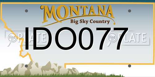 IDO077 Montana License Plate