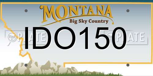 IDO150 Montana License Plate