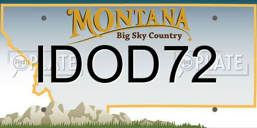 IDOD72 Montana License Plate