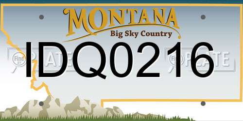 IDQ0216 Montana License Plate