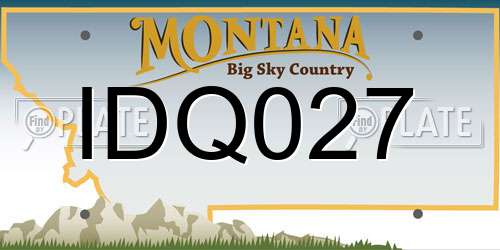 IDQ027 Montana License Plate
