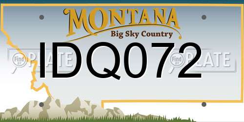 IDQ072 Montana License Plate