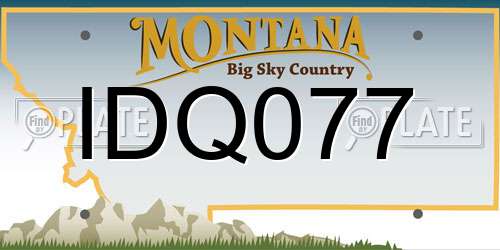 IDQ077 Montana License Plate