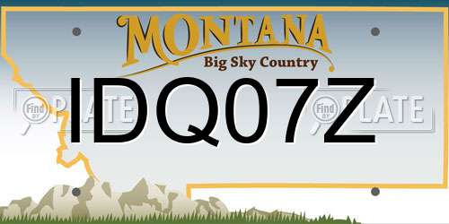 IDQ07Z Montana License Plate