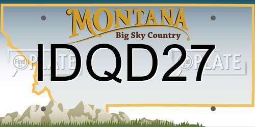 IDQD27 Montana License Plate