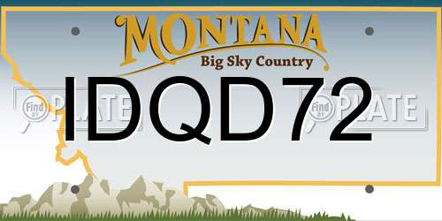 IDQD72 Montana License Plate