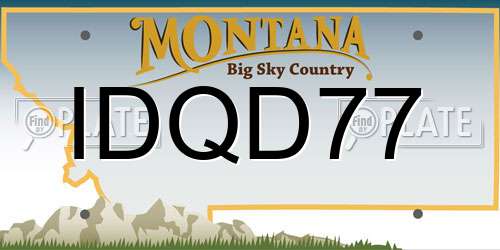 IDQD77 Montana License Plate