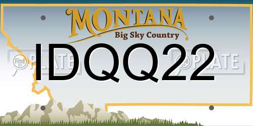 IDQQ22 Montana License Plate