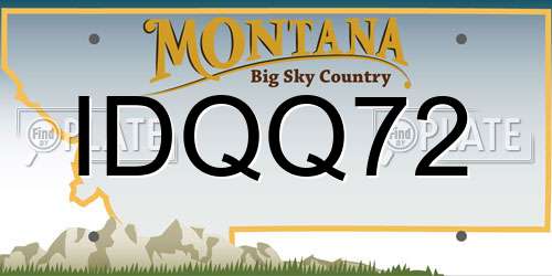 IDQQ72 Montana License Plate