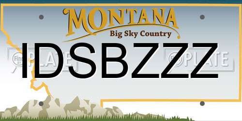 IDSBZZZ Montana License Plate