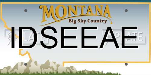 IDSEEAE Montana License Plate