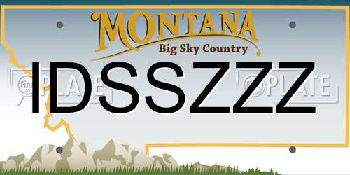 IDSSZZZ Montana License Plate