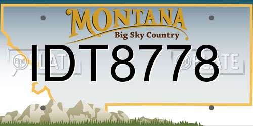 IDT8778 Montana License Plate